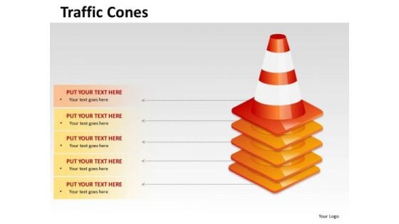 Ppt Graphics Stacked Traffic Cones PowerPoint Slides And Ppt Diagram Templates