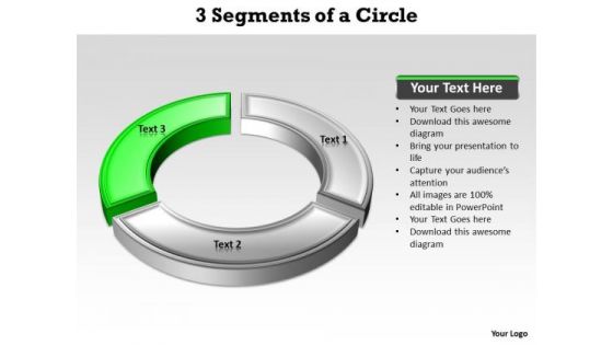 Ppt Green PowerPoint Slide Arc Describing Third Method Templates