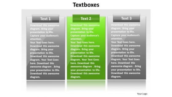 Ppt Green PowerPoint Slide Rotate Text 2010 Box Representation Templates