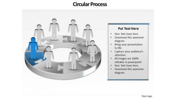 Ppt Group Of People Pie Chart Person Presentation Standing Blue Piece PowerPoint Templates