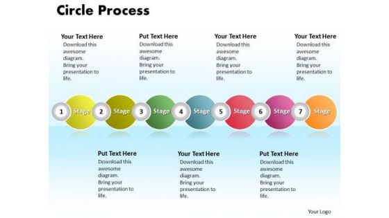 Ppt Half Circle PowerPoint 2010 Process 7 State Diagram Templates