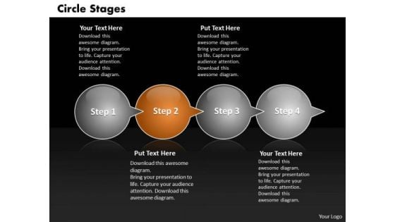 Ppt Half Circle PowerPoint 2010 Stage Through Bubbles 4 Steps Templates