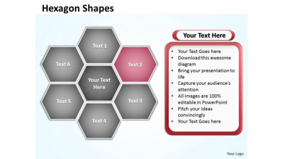 Ppt Hexagon Angles Shaped Chart Editable PowerPoint Templates 2007