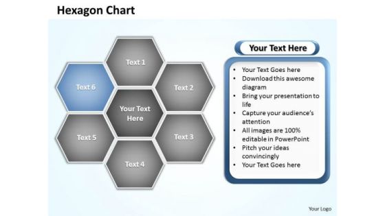 Ppt Hexagon Shapes Chart Editable Layouts PowerPoint 2003 2010 Templates