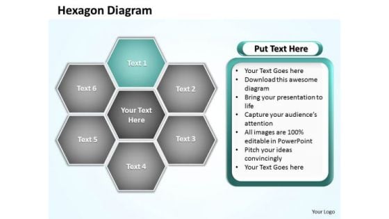 Ppt Hexagon Shapes Diagram Editable PowerPoint Certificate Templates