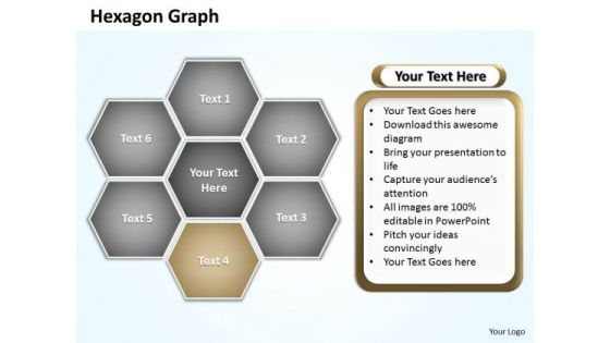 Ppt Hexagon Shapes Graph Editable PowerPoint Templates 2010