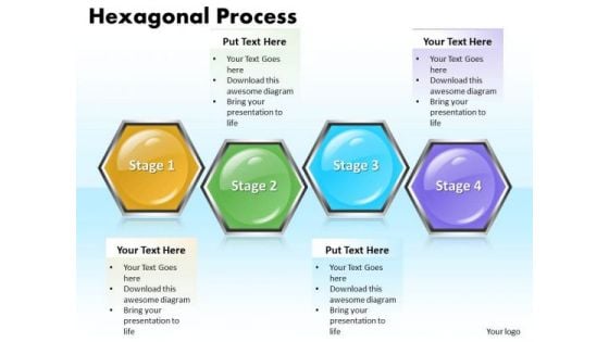 Ppt Hexagonal Process 4 State PowerPoint Template Diagram Templates