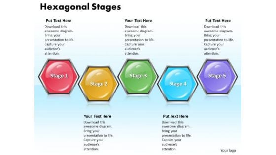 Ppt Hexagonal Process 5 Phase Diagram PowerPoint Templates