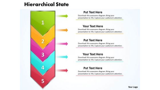 Ppt Hierarchical State PowerPoint Project Diagram Represented By Arrow Templates