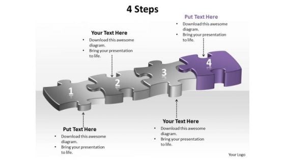 Ppt Highlighted Fourth Purple Step Of Process PowerPoint Templates