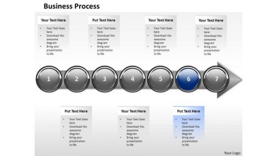 Ppt Horizontal Demonstration Of Business PowerPoint Theme Process Stage 6 Templates