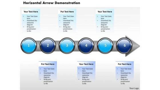 Ppt Horizontal Demonstration Of Finance Process Using 6 Stages PowerPoint Templates