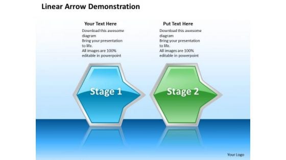 Ppt Horizontal Demonstration Of Octagonal Arrows 2 State Diagram PowerPoint Templates