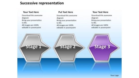 Ppt Horizontal Demonstration Of Pink PowerPoint Presentation Octagonal Arrow Templates