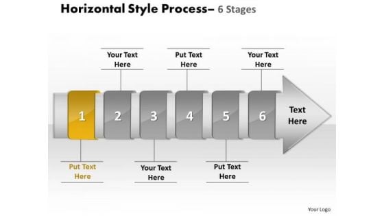 Ppt Horizontal Flow Of 6 Stage Diagram Marketing Presentation PowerPoint 2 Graphic