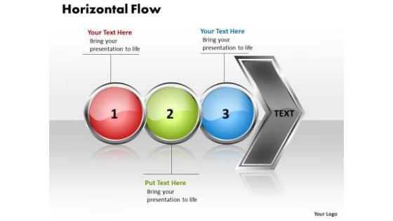 Ppt Horizontal Flow PowerPoint Theme Of 3 State Diagram Templates