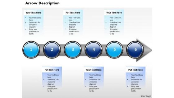 Ppt Horizontal Illustration Of Financial Process Using 6 State Diagram PowerPoint Templates