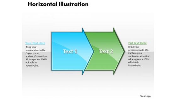 Ppt Horizontal Illustration Through Circular Arrows PowerPoint 2007 Templates