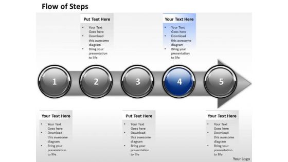 Ppt Horizontal Imitation Of Marketing Process Through 5 Stages PowerPoint Templates