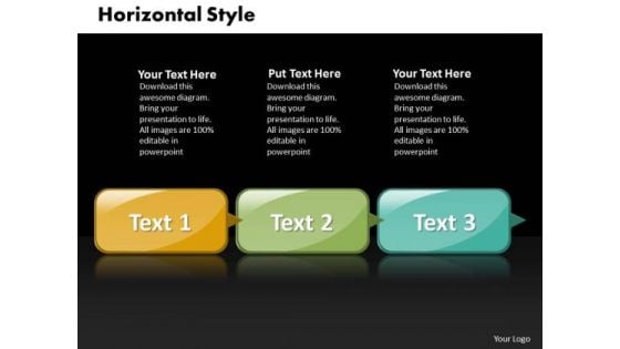 Ppt Horizontal Picture Style PowerPoint 2010 3 State Diagram Templates