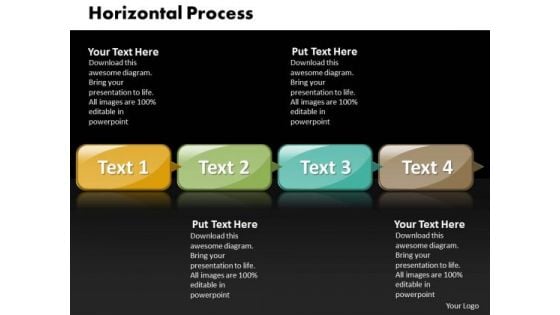 Ppt Horizontal Picture Style PowerPoint 2010 4 Phase Diagram Templates