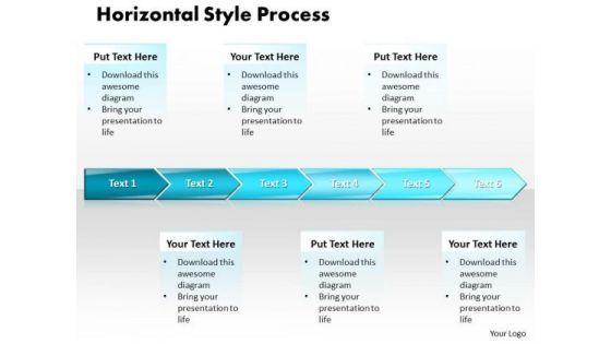 Ppt Horizontal Polished Style PowerPoint 2007 6 Stages 1 Templates