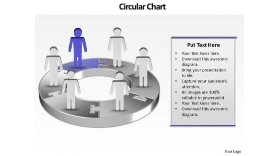 Ppt Illustration Of 3d Pie Org Chart PowerPoint 2007 With Standing Busines Men Templates