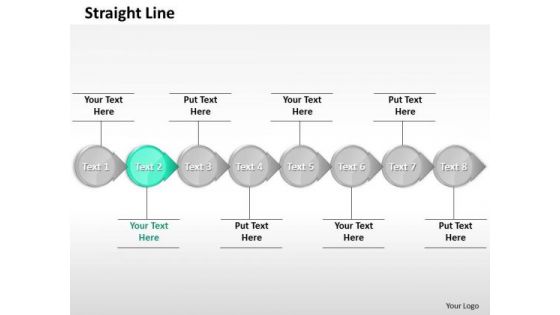 Ppt Interconnected Circular Arrows Horizontal Line 8 State Diagram Cyan PowerPoint Templates