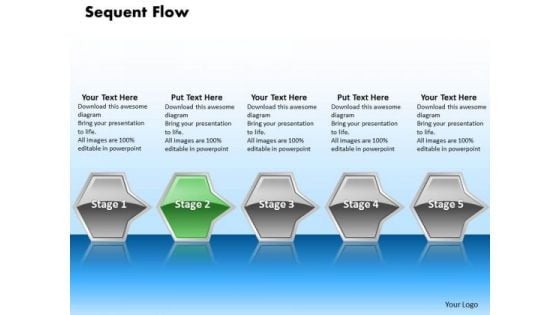 Ppt Interminable Flow Of Sequential Arrows 5 Power Point Stage Green PowerPoint Templates