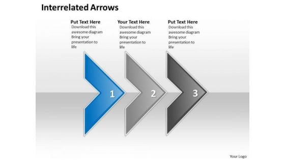 Ppt Interrelated Arrows Three Practice The PowerPoint Macro Steps Business Templates