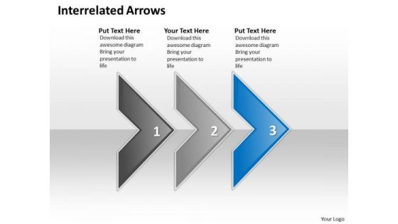 Ppt Interrelated Arrows Three Stages Fashion Design PowerPoint Presentation Templates