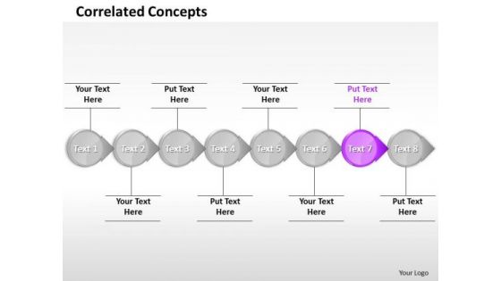 Ppt Invariable Circular Arrows PowerPoint Templates Bee Line 8 Stages Purple