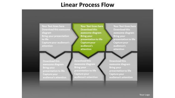 Ppt Light Green Piece Lotus Connections In Linear Process Flow PowerPoint Templates