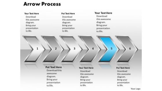 Ppt Linaer Arrow Business PowerPoint Theme Process 6 Stages Templates