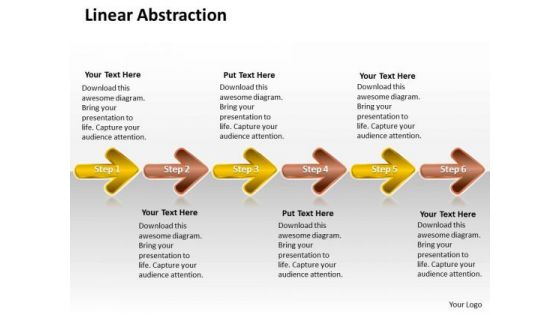 Ppt Linear Abstraction By 6 Shapes Arrows PowerPoint Templates