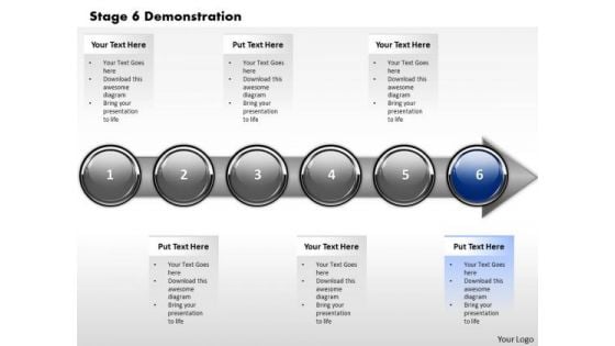 Ppt Linear Abstraction Of Financial Layouts Process Using Stage 6 PowerPoint Templates