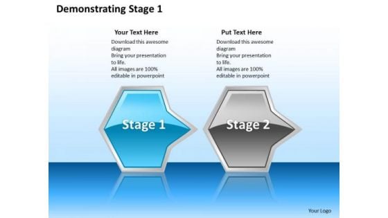 Ppt Linear Abstraction Of Octagonal Arrows Stage 1 Blue PowerPoint Templates