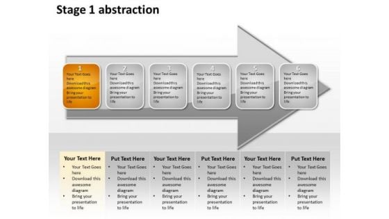 Ppt Linear Abstraction Of Orange Business Layouts Arrow PowerPoint Templates