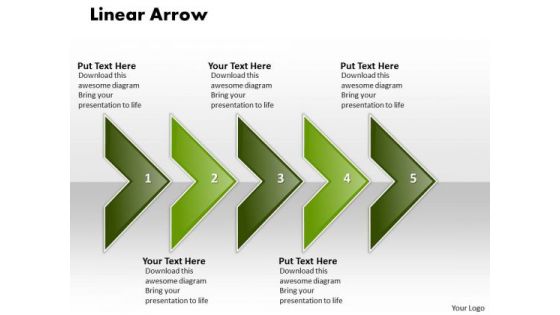 Ppt Linear Arrow-5 State Diagram PowerPoint Templates