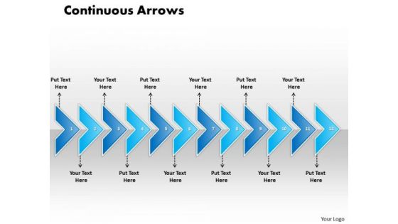 Ppt Linear Arrow 12 Phase Diagram PowerPoint Templates