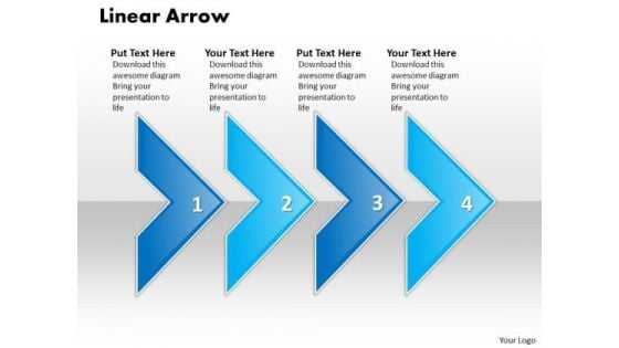 Ppt Linear Arrow 4 State PowerPoint Project Diagram Templates