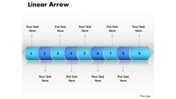 Ppt Linear Arrow 9 State Diagram PowerPoint Templates