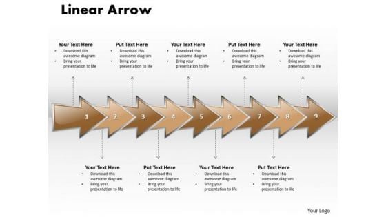 Ppt Linear Arrow Business 9 Stages PowerPoint Templates