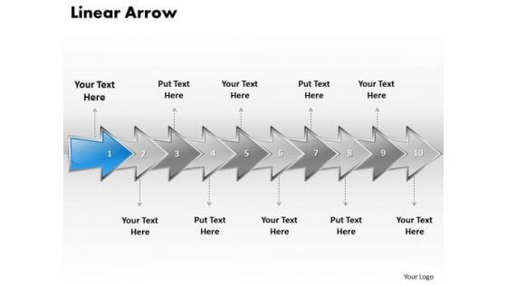 Ppt Linear Arrow Business Forging Process PowerPoint Slides Using 10 Stages Templates