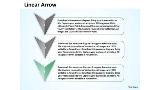 Ppt Linear Arrow With Text Align Boxes PowerPoint 2010 Templates