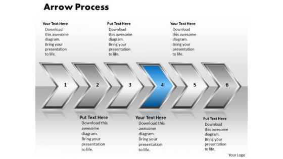 Ppt Linear Arrow Writing Process PowerPoint Presentation 6 Stage Templates