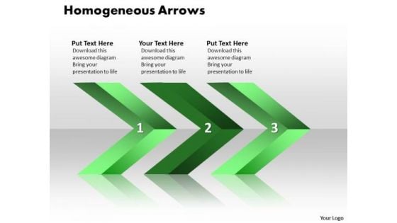 Ppt Linear Arrows 3 Phase Diagram PowerPoint Templates