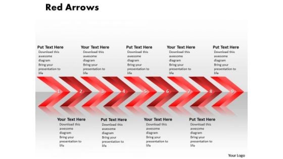 Ppt Linear Arrows 9 State PowerPoint Presentation Diagram Templates