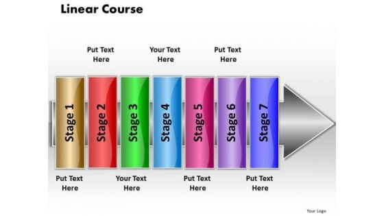 Ppt Linear Course 7 Power Point Stage PowerPoint Templates