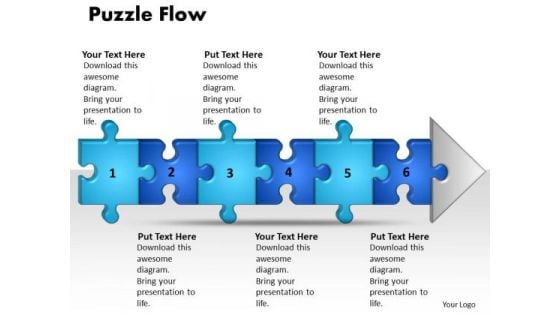 Ppt Linear Demo Create Flow Chart PowerPoint 6 Stage Style1 Templates